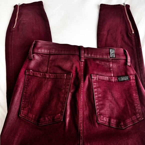 7 For All Mankind Burgundy Skinny Cargo Pants size 27 - Picture 4 of 4